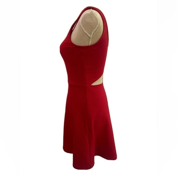 Divided H&M dress size XS red fit and flare sleeveless cutout back - Picture 4 of 8
